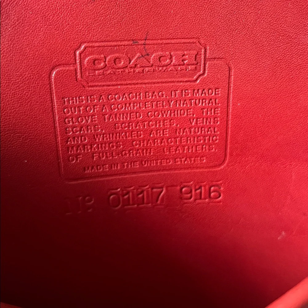 Coach Red Station Bag Leather crossbody bag satchel vintage with hang tag - Picture 8 of 15